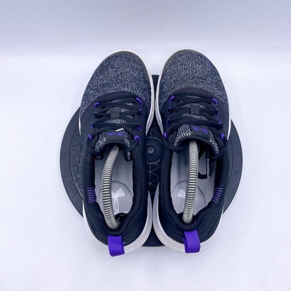 Under Armour UA GS Charged Sneakers Shoes Black Youth Size 7y - Picture 7 of 9